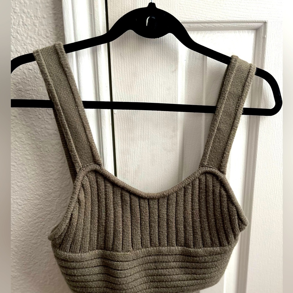 Zara olive green knit top